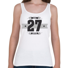 PRINTFASHION b-day-27-dark-lightgrey - Női atléta - Fehér női trikó