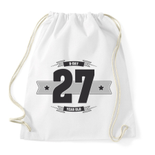 PRINTFASHION b-day-27-dark-lightgrey - Sportzsák, Tornazsák - Fehér tornazsák