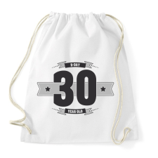 PRINTFASHION b-day-30-dark-lightgrey - Sportzsák, Tornazsák - Fehér tornazsák