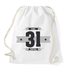 PRINTFASHION b-day-31-dark-lightgrey - Sportzsák, Tornazsák - Fehér tornazsák
