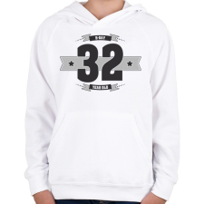 PRINTFASHION b-day-32-dark-lightgrey - Gyerek kapucnis pulóver - Fehér gyerek pulóver, kardigán