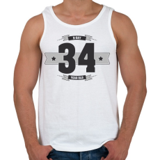 PRINTFASHION b-day-34-dark-lightgrey - Férfi atléta - Fehér