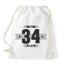 PRINTFASHION b-day-34-dark-lightgrey - Sportzsák, Tornazsák - Fehér tornazsák