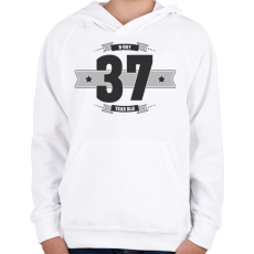 PRINTFASHION b-day-37-dark-lightgrey - Gyerek kapucnis pulóver - Fehér