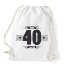 PRINTFASHION b-day-40-dark-lightgrey - Sportzsák, Tornazsák - Fehér tornazsák