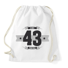 PRINTFASHION b-day-43-dark-lightgrey - Sportzsák, Tornazsák - Fehér tornazsák