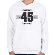 PRINTFASHION b-day-45-dark-lightgrey - Gyerek kapucnis pulóver - Fehér