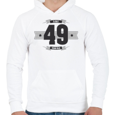 PRINTFASHION b-day-49-dark-lightgrey - Férfi kapucnis pulóver - Fehér férfi pulóver, kardigán