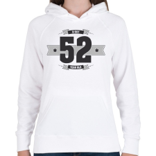 PRINTFASHION b-day-52-dark-lightgrey - Női kapucnis pulóver - Fehér női pulóver, kardigán