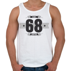 PRINTFASHION b-day-68-dark-lightgrey - Férfi atléta - Fehér