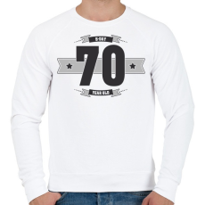 PRINTFASHION b-day-70-dark-lightgrey - Férfi pulóver - Fehér