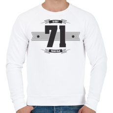 PRINTFASHION b-day-71-dark-lightgrey - Férfi pulóver - Fehér