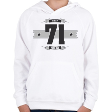 PRINTFASHION b-day-71-dark-lightgrey - Gyerek kapucnis pulóver - Fehér gyerek pulóver, kardigán