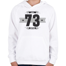 PRINTFASHION b-day-73-dark-lightgrey - Gyerek kapucnis pulóver - Fehér