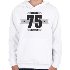 PRINTFASHION b-day-75-dark-lightgrey - Gyerek kapucnis pulóver - Fehér