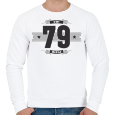 PRINTFASHION b-day-79-dark-lightgrey - Férfi pulóver - Fehér férfi pulóver, kardigán