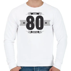 PRINTFASHION b-day-80-dark-lightgrey - Férfi pulóver - Fehér