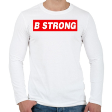 PRINTFASHION B strong - Férfi hosszú ujjú póló - Fehér férfi póló