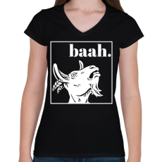 PRINTFASHION Baah.  - Női V-nyakú póló - Fekete