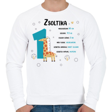 PRINTFASHION Baba adatok (fiú) - Férfi pulóver - Fehér