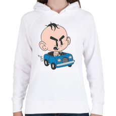 PRINTFASHION Baba autó - Női kapucnis pulóver - Fehér