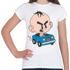 PRINTFASHION Baba autó - Női póló - Fehér női póló