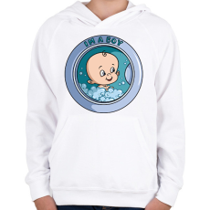 PRINTFASHION Baba érkezik - Gyerek kapucnis pulóver - Fehér