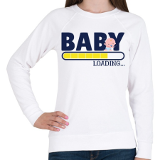 PRINTFASHION Baba érkezik - Női pulóver - Fehér női pulóver, kardigán