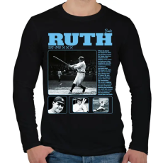 PRINTFASHION Babe Ruth - baseball - Férfi hosszú ujjú póló - Fekete