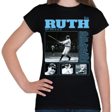 PRINTFASHION Babe Ruth - baseball - Női póló - Fekete