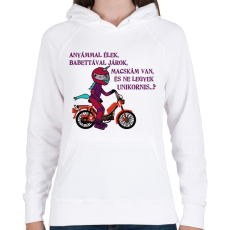 PRINTFASHION babettaunikornissz - Női kapucnis pulóver - Fehér
