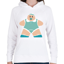 PRINTFASHION Baby baba - Női kapucnis pulóver - Fehér női pulóver, kardigán