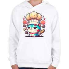 PRINTFASHION Baby cat - Gyerek kapucnis pulóver - Fehér gyerek pulóver, kardigán