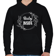 PRINTFASHION Baby inside - White - Férfi kapucnis pulóver - Fekete férfi pulóver, kardigán