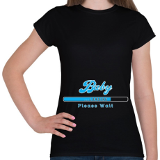 PRINTFASHION baby-loading-blue-white - Női póló - Fekete