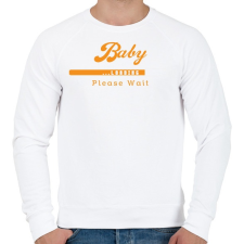 PRINTFASHION baby-loading-orange-white - Férfi pulóver - Fehér férfi pulóver, kardigán