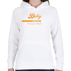 PRINTFASHION baby-loading-orange-white - Női kapucnis pulóver - Fehér