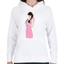 PRINTFASHION Baby - Női kapucnis pulóver - Fehér női pulóver, kardigán