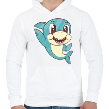 PRINTFASHION Baby shark - Férfi kapucnis pulóver - Fehér női pulóver, kardigán