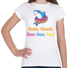 PRINTFASHION Baby shark - Női póló - Fehér női póló