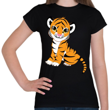 PRINTFASHION Baby Tiger - Női póló - Fekete női póló
