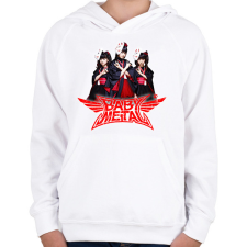 PRINTFASHION Babymetal J-POP - Gyerek kapucnis pulóver - Fehér gyerek pulóver, kardigán