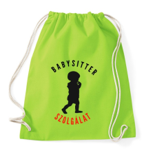 PRINTFASHION Babysitter,babysitter,szolgálat,szakmai - Sportzsák, Tornazsák - Limezöld tornazsák