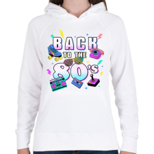 PRINTFASHION Back to the 80's - Női kapucnis pulóver - Fehér női pulóver, kardigán