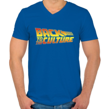 PRINTFASHION Back To The Culture - Férfi V-nyakú póló - Királykék férfi póló