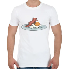 PRINTFASHION Bacon és tojás - Férfi póló - Fehér férfi póló