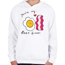 PRINTFASHION Bacon és tojás - Gyerek kapucnis pulóver - Fehér gyerek pulóver, kardigán