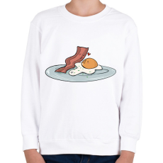 PRINTFASHION Bacon és tojás - Gyerek pulóver - Fehér