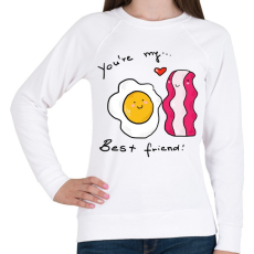 PRINTFASHION Bacon és tojás - Női pulóver - Fehér