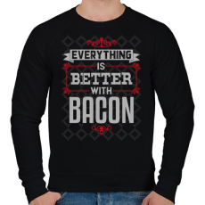 PRINTFASHION Bacon - Férfi pulóver - Fekete